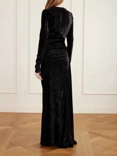 Rabanne Embellished Cutout Velvet Maxi Dress | Thumbnail 3 Rabanne Embellished Cutout Velvet Maxi Dress | Thumbnail 3