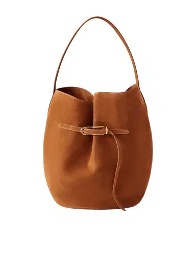 Liffner Large Belted Suede Bucket Bag | Thumbnail 1 Liffner Large Belted Suede Bucket Bag | Thumbnail 1