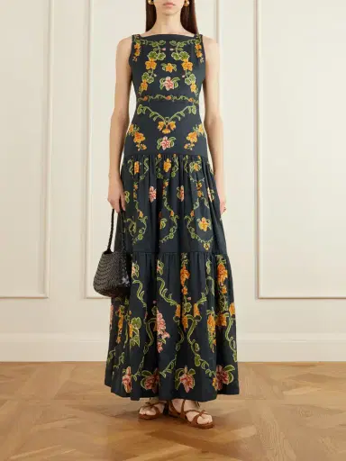 Agua by Agua Bendita Abeja Floral-print Linen Maxi Dress | Thumbnail 2 Agua by Agua Bendita Abeja Floral-print Linen Maxi Dress | Thumbnail 2