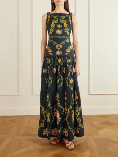 Agua by Agua Bendita Abeja Floral-print Linen Maxi Dress | Thumbnail 3 Agua by Agua Bendita Abeja Floral-print Linen Maxi Dress | Thumbnail 3