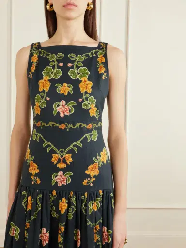 Agua by Agua Bendita Abeja Floral-print Linen Maxi Dress | Thumbnail 5 Agua by Agua Bendita Abeja Floral-print Linen Maxi Dress | Thumbnail 5