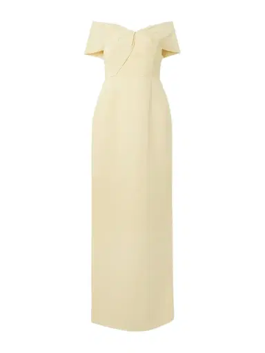 Rebecca Vallance Aubriella Off-the-shoulder Satin-trimmed Crepe Gown | Thumbnail 1 Rebecca Vallance Aubriella Off-the-shoulder Satin-trimmed Crepe Gown | Thumbnail 1