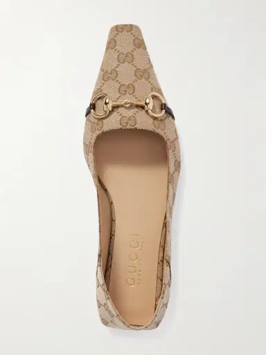 Gucci Vittoria Horsebit-detailed Leather-trimmed Canvas-jacquard Ballet Flats | Thumbnail 5 Gucci Vittoria Horsebit-detailed Leather-trimmed Canvas-jacquard Ballet Flats | Thumbnail 5