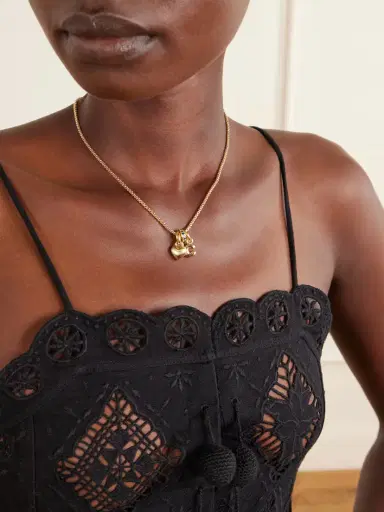 Roxanne Assoulin The Itsy Bitsy Initial Gold-tone Sapphire Necklace | Thumbnail 2 Roxanne Assoulin The Itsy Bitsy Initial Gold-tone Sapphire Necklace | Thumbnail 2