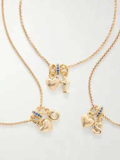 Roxanne Assoulin The Itsy Bitsy Initial Gold-tone Sapphire Necklace | Thumbnail 5 Roxanne Assoulin The Itsy Bitsy Initial Gold-tone Sapphire Necklace | Thumbnail 5