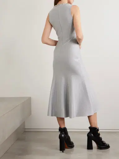 McQueen Embellished Metallic Stretch-knit Midi Dress | Thumbnail 3 McQueen Embellished Metallic Stretch-knit Midi Dress | Thumbnail 3