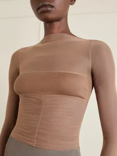 Rick Owens Ruched Stretch-mesh T-shirt | Thumbnail 4 Rick Owens Ruched Stretch-mesh T-shirt | Thumbnail 4