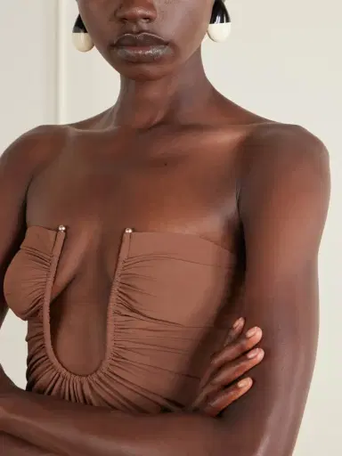 Christopher Esber Arced Ruched Satin Maxi Dress | Thumbnail 5 Christopher Esber Arced Ruched Satin Maxi Dress | Thumbnail 5