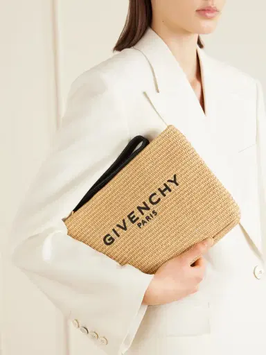 Givenchy Logo Raffia Clutch | Thumbnail 2 Givenchy Logo Raffia Clutch | Thumbnail 2