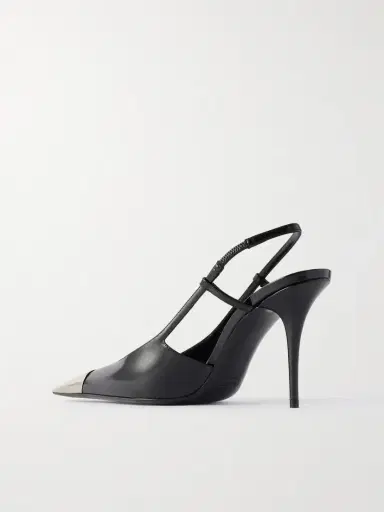 Saint Laurent Jeanne Embellished Glossed-leather Slingback Pumps | Thumbnail 3 Saint Laurent Jeanne Embellished Glossed-leather Slingback Pumps | Thumbnail 3