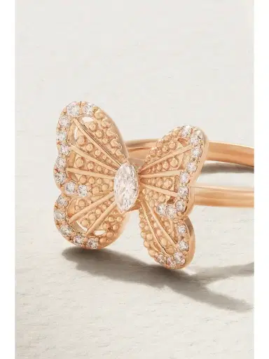 De Beers London Portraits Of Nature Butterfly 18-karat Rose Gold Diamond Ring | Thumbnail 4 De Beers London Portraits Of Nature Butterfly 18-karat Rose Gold Diamond Ring | Thumbnail 4