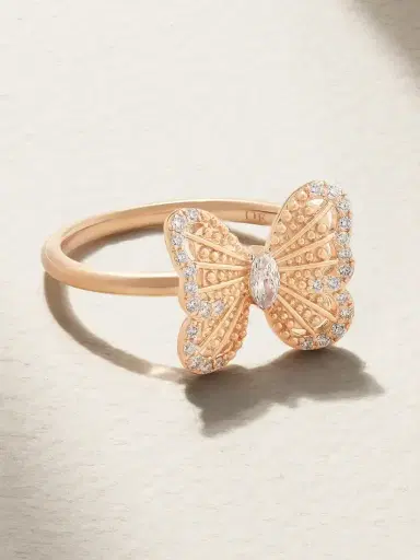 De Beers London Portraits Of Nature Butterfly 18-karat Rose Gold Diamond Ring | Thumbnail 1 De Beers London Portraits Of Nature Butterfly 18-karat Rose Gold Diamond Ring | Thumbnail 1