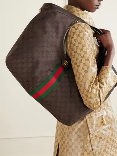 Gucci Giglio Leather-trimmed Canvas-jacquard Tote | Thumbnail 2 Gucci Giglio Leather-trimmed Canvas-jacquard Tote | Thumbnail 2