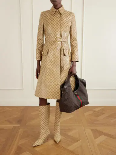 Gucci Giglio Leather-trimmed Canvas-jacquard Tote | Thumbnail 3 Gucci Giglio Leather-trimmed Canvas-jacquard Tote | Thumbnail 3