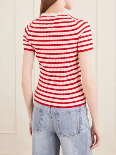 Nili Lotan Alita Striped Cashmere T-shirt | Thumbnail 4 Nili Lotan Alita Striped Cashmere T-shirt | Thumbnail 4