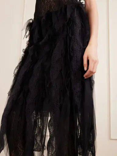 Pauline Dujancourt Tulle-trimmed Brushed-knit Midi Skirt | Thumbnail 4 Pauline Dujancourt Tulle-trimmed Brushed-knit Midi Skirt | Thumbnail 4