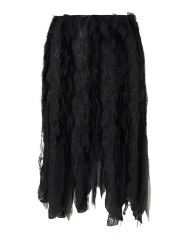 Pauline Dujancourt Tulle-trimmed Brushed-knit Midi Skirt | Thumbnail 1 Pauline Dujancourt Tulle-trimmed Brushed-knit Midi Skirt | Thumbnail 1