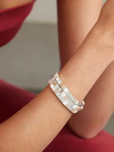 Roxanne Assoulin The Quiet Time Set Of Three Silver-tone Enamel Bracelets | Thumbnail 2 Roxanne Assoulin The Quiet Time Set Of Three Silver-tone Enamel Bracelets | Thumbnail 2