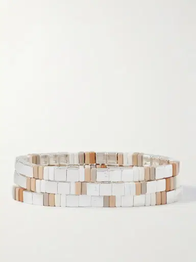 Roxanne Assoulin The Quiet Time Set Of Three Silver-tone Enamel Bracelets | Thumbnail 3 Roxanne Assoulin The Quiet Time Set Of Three Silver-tone Enamel Bracelets | Thumbnail 3