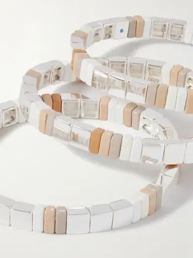 Roxanne Assoulin The Quiet Time Set Of Three Silver-tone Enamel Bracelets | Thumbnail 4 Roxanne Assoulin The Quiet Time Set Of Three Silver-tone Enamel Bracelets | Thumbnail 4