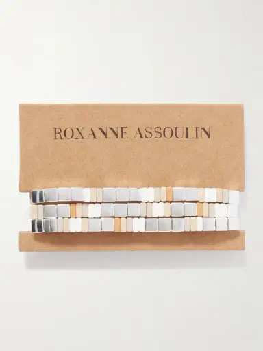 Roxanne Assoulin The Quiet Time Set Of Three Silver-tone Enamel Bracelets | Thumbnail 5 Roxanne Assoulin The Quiet Time Set Of Three Silver-tone Enamel Bracelets | Thumbnail 5