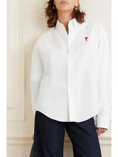 AMI PARIS Adc Embroidered Cotton Oxford Shirt | Thumbnail 3 AMI PARIS Adc Embroidered Cotton Oxford Shirt | Thumbnail 3