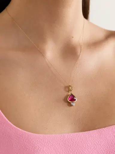 Marina B 18-karat Gold, Rubellite And Diamond Pendant | Thumbnail 2 Marina B 18-karat Gold, Rubellite And Diamond Pendant | Thumbnail 2
