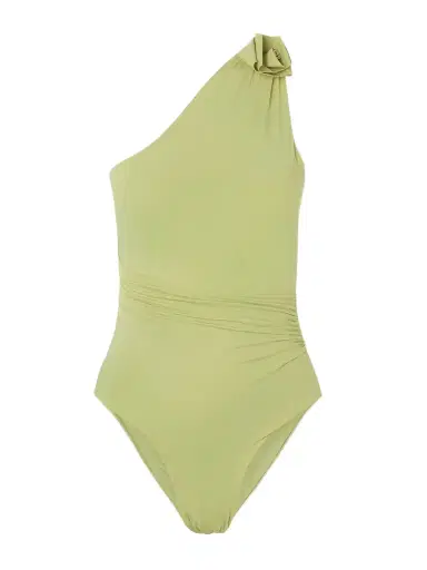 Maygel Coronel Ecos One-shoulder Appliquéd Ruched Swimsuit | Thumbnail 1 Maygel Coronel Ecos One-shoulder Appliquéd Ruched Swimsuit | Thumbnail 1