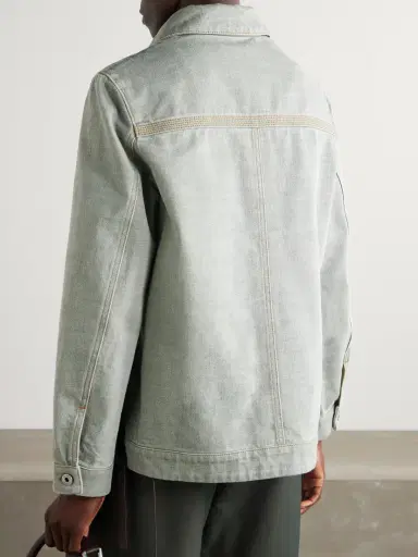 Loewe Leather-trimmed Denim Jacket | Thumbnail 4 Loewe Leather-trimmed Denim Jacket | Thumbnail 4