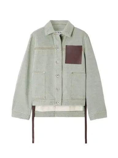 Loewe Leather-trimmed Denim Jacket | Thumbnail 1 Loewe Leather-trimmed Denim Jacket | Thumbnail 1