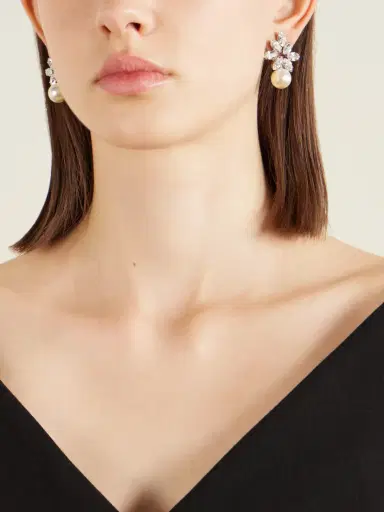Jennifer Behr Liza Silver-tone Crystal Earrings | Thumbnail 2 Jennifer Behr Liza Silver-tone Crystal Earrings | Thumbnail 2