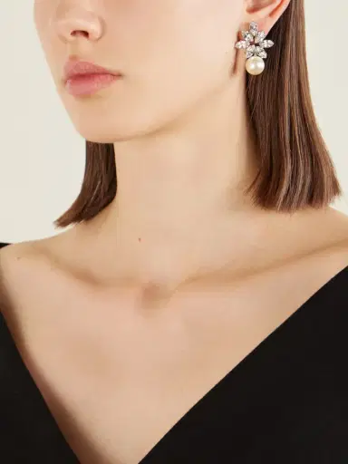 Jennifer Behr Liza Silver-tone Crystal Earrings | Thumbnail 4 Jennifer Behr Liza Silver-tone Crystal Earrings | Thumbnail 4
