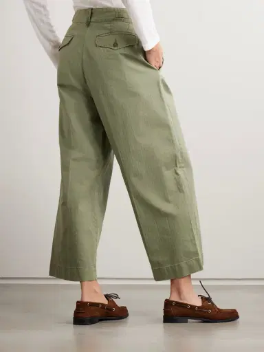 RRL Kyle Pleated Herringone Cotton Wide-leg Pants | Thumbnail 3 RRL Kyle Pleated Herringone Cotton Wide-leg Pants | Thumbnail 3
