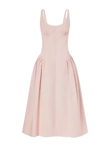 Proenza Schouler White Label Solira Gathered Striped Cotton-blend Seersucker Midi Dress | Thumbnail 1 Proenza Schouler White Label Solira Gathered Striped Cotton-blend Seersucker Midi Dress | Thumbnail 1