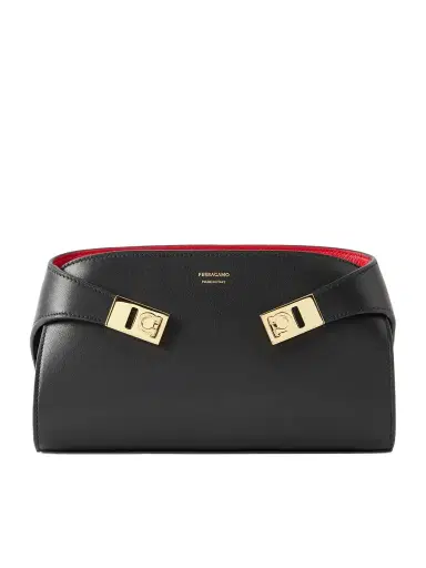 Ferragamo Hug Embellished Textured-leather Shoulder Bag | Thumbnail 1 Ferragamo Hug Embellished Textured-leather Shoulder Bag | Thumbnail 1