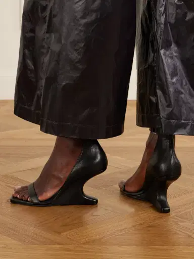 Rick Owens Cantilever Leather Sandals Wedge Mules | Thumbnail 2 Rick Owens Cantilever Leather Sandals Wedge Mules | Thumbnail 2