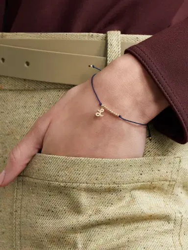 Sydney Evan Initial 14-karat Gold And Cord Bracelet | Thumbnail 2 Sydney Evan Initial 14-karat Gold And Cord Bracelet | Thumbnail 2