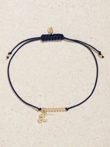 Sydney Evan Initial 14-karat Gold And Cord Bracelet | Thumbnail 3 Sydney Evan Initial 14-karat Gold And Cord Bracelet | Thumbnail 3