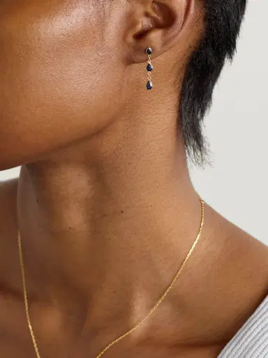 JIA JIA Chakra Gold Sapphire Earrings | Thumbnail 2 JIA JIA Chakra Gold Sapphire Earrings | Thumbnail 2