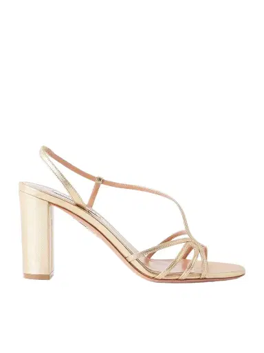 Aquazzura Talk To Me 85 Metallic Leather Sandals | Thumbnail 1 Aquazzura Talk To Me 85 Metallic Leather Sandals | Thumbnail 1