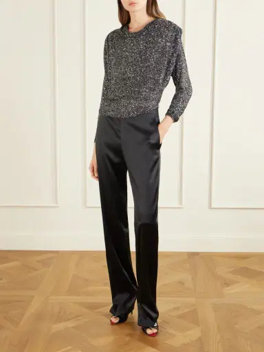 Valentino Garavani Silk-blend Duchesse Straight-leg Pants | Thumbnail 2 Valentino Garavani Silk-blend Duchesse Straight-leg Pants | Thumbnail 2