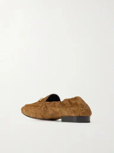 Gucci Jordaan Horsebit-embellished Logo-debossed Suede Loafers | Thumbnail 3 Gucci Jordaan Horsebit-embellished Logo-debossed Suede Loafers | Thumbnail 3
