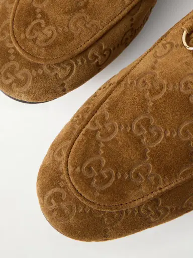 Gucci Jordaan Horsebit-embellished Logo-debossed Suede Loafers | Thumbnail 5 Gucci Jordaan Horsebit-embellished Logo-debossed Suede Loafers | Thumbnail 5
