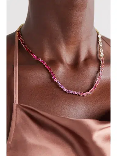 Suzanne Kalan 18-karat Gold, Diamond And Sapphire Necklace | Thumbnail 2 Suzanne Kalan 18-karat Gold, Diamond And Sapphire Necklace | Thumbnail 2