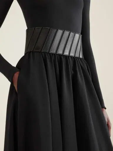 Alaïa Leather-trimmed Wool-gabardine Midi Skirt | Thumbnail 4 Alaïa Leather-trimmed Wool-gabardine Midi Skirt | Thumbnail 4