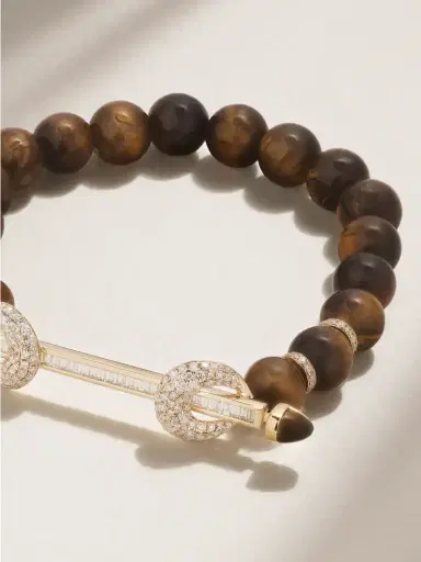 Ananya Chakra 18-karat Gold, Tiger's Eye And Diamond Bracelet | Thumbnail 4 Ananya Chakra 18-karat Gold, Tiger's Eye And Diamond Bracelet | Thumbnail 4