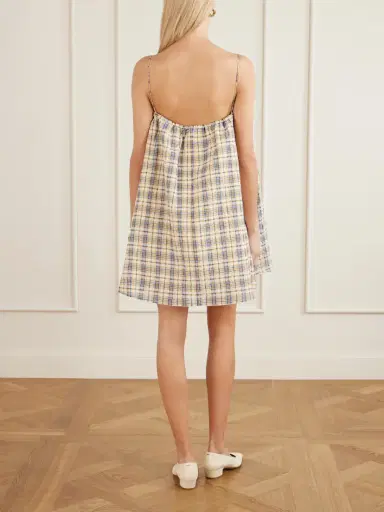BERNADETTE Checked Seersucker Mini Dress | Thumbnail 3 BERNADETTE Checked Seersucker Mini Dress | Thumbnail 3
