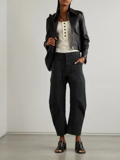 Nili Lotan Shon Cotton-blend Twill Barrel-leg Pants | Thumbnail 2 Nili Lotan Shon Cotton-blend Twill Barrel-leg Pants | Thumbnail 2