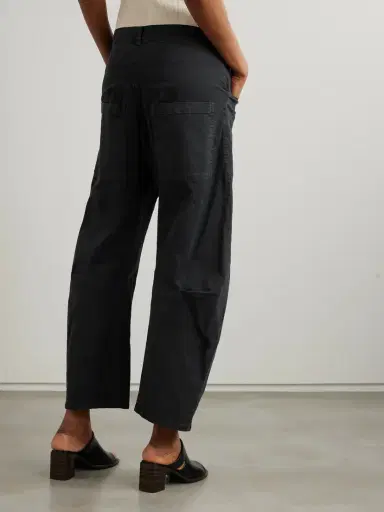 Nili Lotan Shon Cotton-blend Twill Barrel-leg Pants | Thumbnail 3 Nili Lotan Shon Cotton-blend Twill Barrel-leg Pants | Thumbnail 3