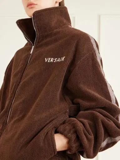 Versace Jacquard-knit Cotton-terry Zip-up Track Jacket | Thumbnail 4 Versace Jacquard-knit Cotton-terry Zip-up Track Jacket | Thumbnail 4